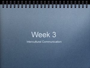 Week 3 Intercultural Communication Chapter Outline Culture Surface