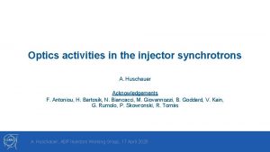 Optics activities in the injector synchrotrons A Huschauer