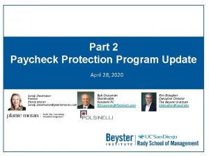 Part 2 Paycheck Protection Program Update April 28