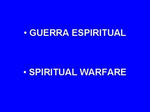 GUERRA ESPIRITUAL SPIRITUAL WARFARE Satans adversario 1 Ped