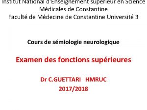 Institut National dEnseignement suprieur en Science Mdicales de