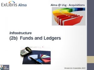 Alma ULg Acquisitions Infrastructure 2 b Funds and