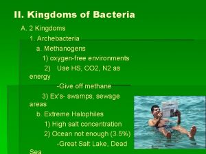 II Kingdoms of Bacteria A 2 Kingdoms 1
