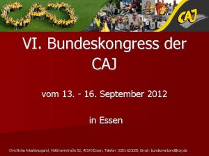 VI Bundeskongress der CAJ vom 13 16 September