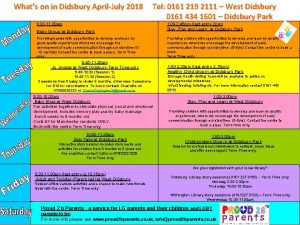 Whats on in Didsbury AprilJuly 2018 9 30