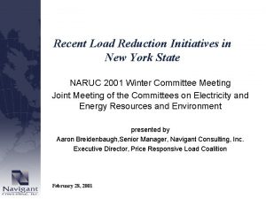 Recent Load Reduction Initiatives in New York State