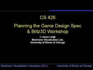 CS 426 Planning the Game Design Spec Blitz