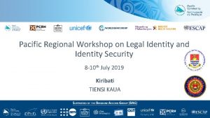 Pacific Regional Workshop on Legal Identity and Identity