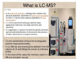 LCMS plays a key role in the drug