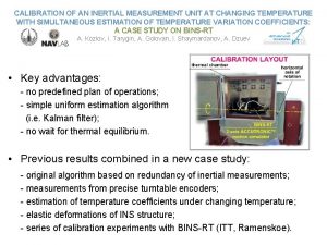 CALIBRATION OF AN INERTIAL MEASUREMENT UNIT AT CHANGING