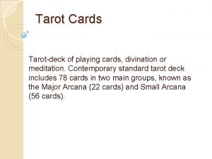 Tarot Cards Tarotdeck of playing cards divination or