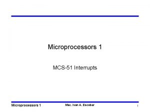 Microprocessors 1 MCS51 Interrupts Microprocessors 1 Msc Ivan