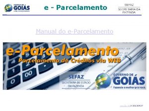 e Parcelamento Manual do eParcelamento verso 003 20130927