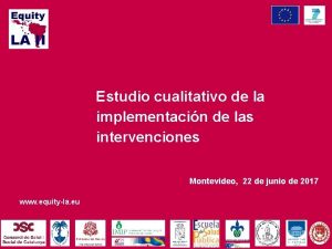 Estudio cualitativo de la implementacin de las intervenciones