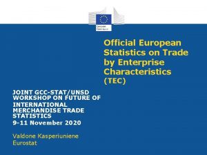 Official European Statistics on Trade by Enterprise Characteristics