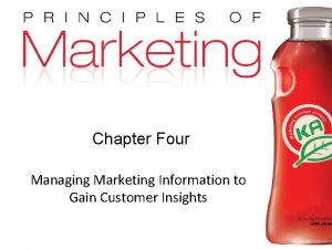 Chapter Four Managing Marketing Information to Gain Customer
