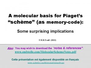 A molecular basis for Piagets schme as memorycode