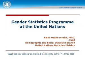 Gender Statistics Programme at the United Nations Keiko
