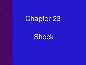 Chapter 23 Shock 23 Shock Objectives List signs