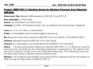 Mar 2005 doc IEEE 802 15 05 0158