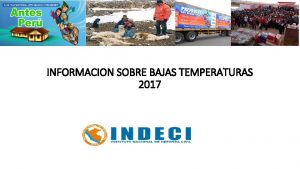 INFORMACION SOBRE BAJAS TEMPERATURAS 2017 Plan Multisectorial ante