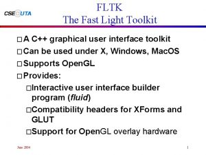 FLTK The Fast Light Toolkit A C graphical