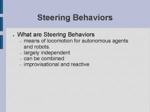 Steering behaviors