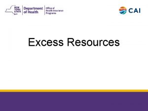 Excess Resources 6162018 2 RESOURCE ELIGIBILITY SINGLE INDIVIDUALS
