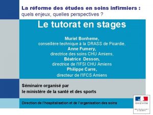 La rforme des tudes en soins infirmiers quels