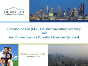 Greenhouse Gas GHG Emission Inventory Summary and An