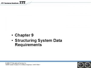 Chapter 9 Structuring System Data Requirements 2006 ITT