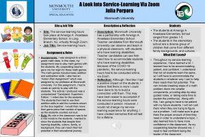 A Look Into ServiceLearning Via Zoom Julia Porpora