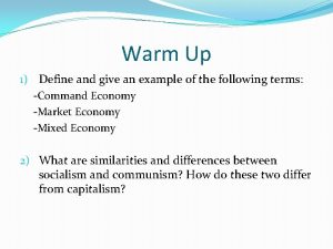 Warm Up 1 Define and give an example