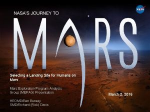 Selecting a Landing Site for Humans on Mars