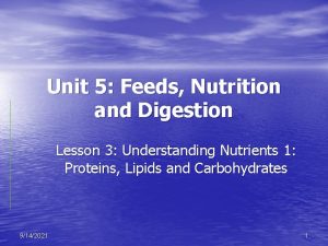 Unit 5 Feeds Nutrition and Digestion Lesson 3