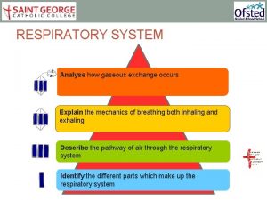 RESPIRATORY SYSTEM Analyse how gaseous exchange occurs Explain