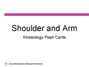 Shoulder and Arm Kinesiology Flash Cards Associated Bodywork