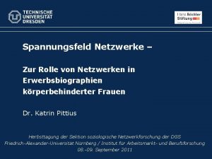 Spannungsfeld Netzwerke Zur Rolle von Netzwerken in Erwerbsbiographien