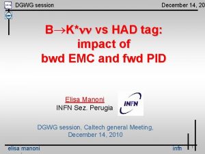 DGWG session December 14 20 B Knn vs
