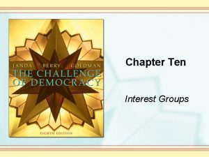 Chapter Ten Interest Groups Interest Groups in America