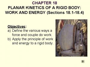 CHAPTER 18 PLANAR KINETICS OF A RIGID BODY