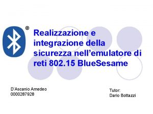 Realizzazione e integrazione della sicurezza nellemulatore di reti