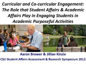 Curricular and Cocurricular Engagement The Role that Student