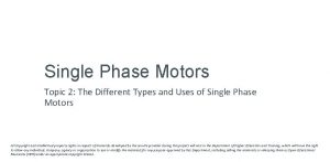 Single Phase Motors Topic 2 The Different Types