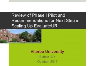 Review of Phase I Pilot and Recommendations for