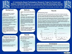 A CommunityBased Participatory Research Project to Prevent and
