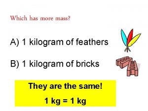 Which has more mass A 1 kilogram of