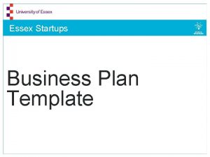 Essex Startups Business Plan Template Executive Summary In