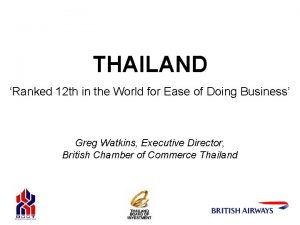 THAILAND Ranked 12 th in the World for