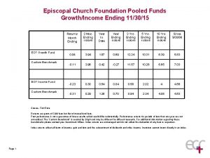 Episcopal Church Foundation Pooled Funds GrowthIncome Ending 113015